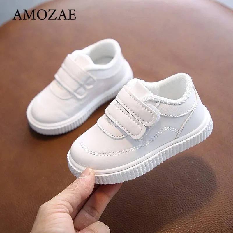 Kids' White Leather Sneakers - Stylish & Comfortable