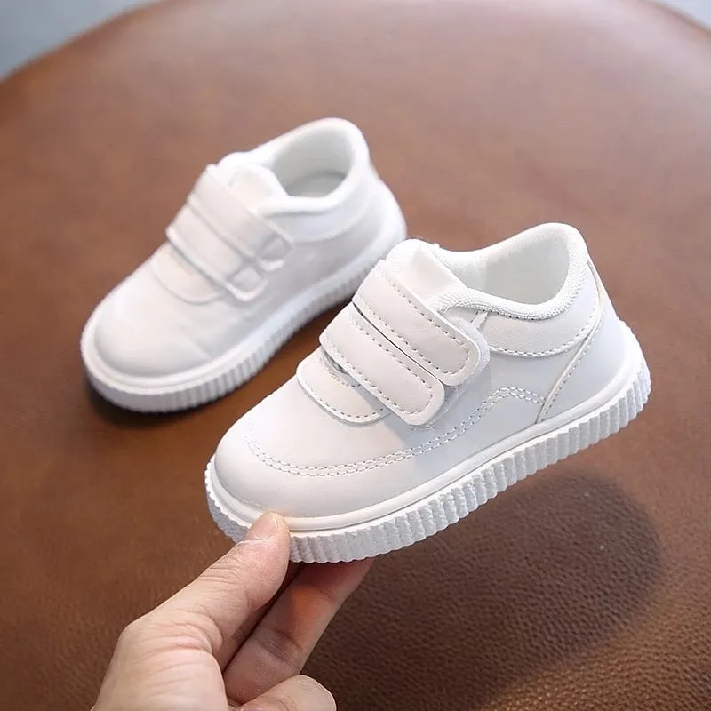 Kids' White Leather Sneakers - Stylish & Comfortable