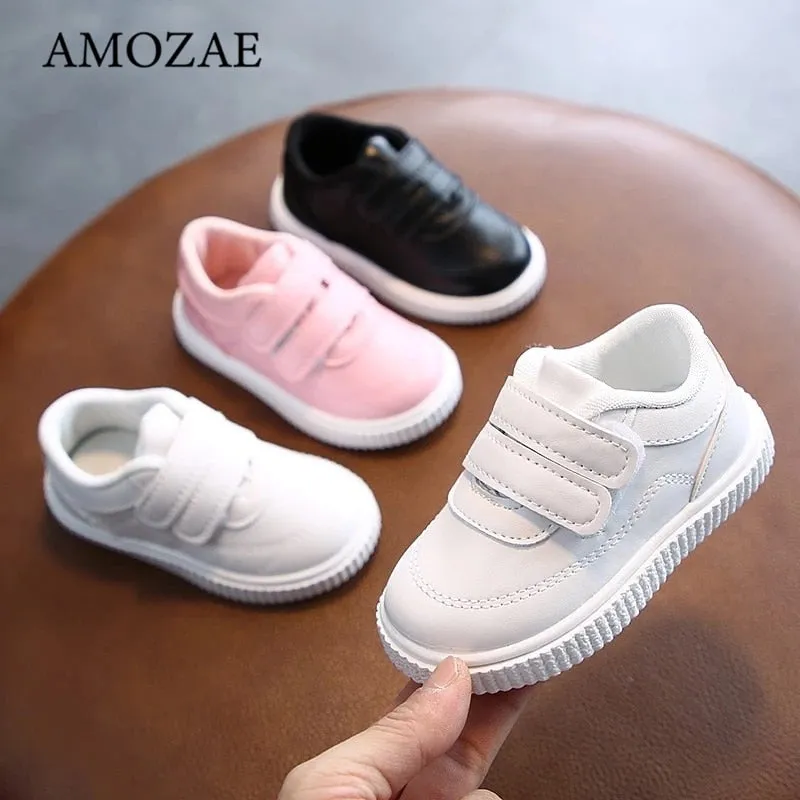 Kids' White Leather Sneakers - Stylish & Comfortable