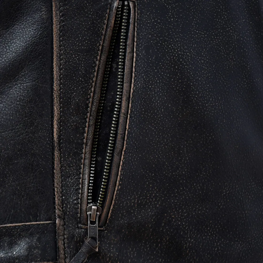 Kings - Men's Motorcycle Leather Jacket (Brown)