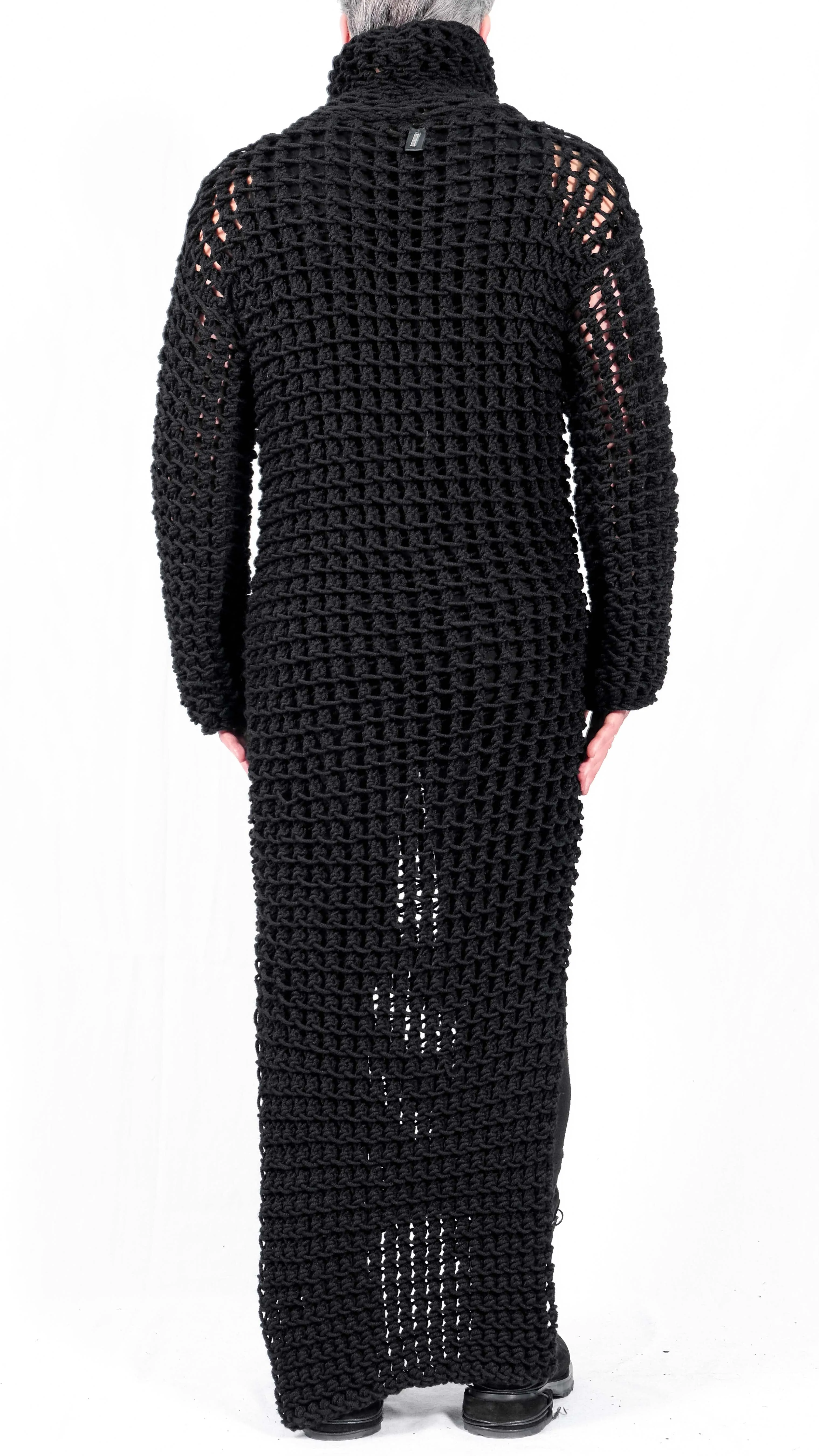 Knitted Semi-Transparent Long Turtleneck