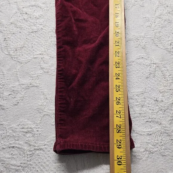 KUT Kloth Burgundy Corduroy Velvet Skinny Jeans 0 Academia Steampunk Whimsigoth