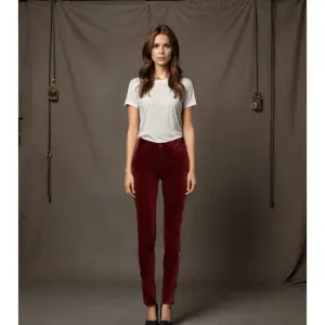 KUT Kloth Burgundy Corduroy Velvet Skinny Jeans 0 Academia Steampunk Whimsigoth