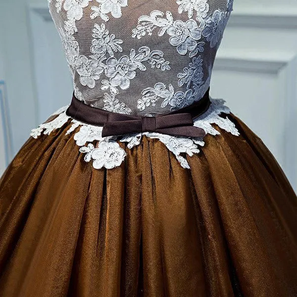 Lace Bowknot Short Prom Dress, Cheap Homecoming Dress,Party Dress for Girls, SH94
