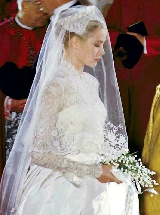 Lace Grace Kelly Wedding Dress Bridal Gown