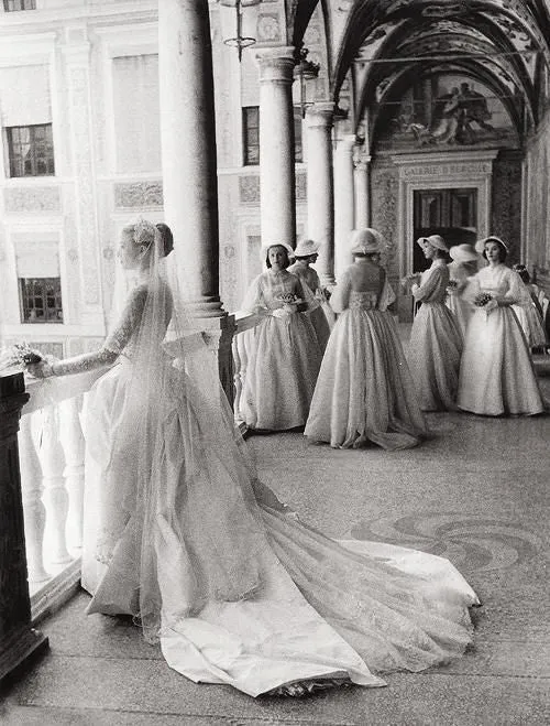 Lace Grace Kelly Wedding Dress Bridal Gown