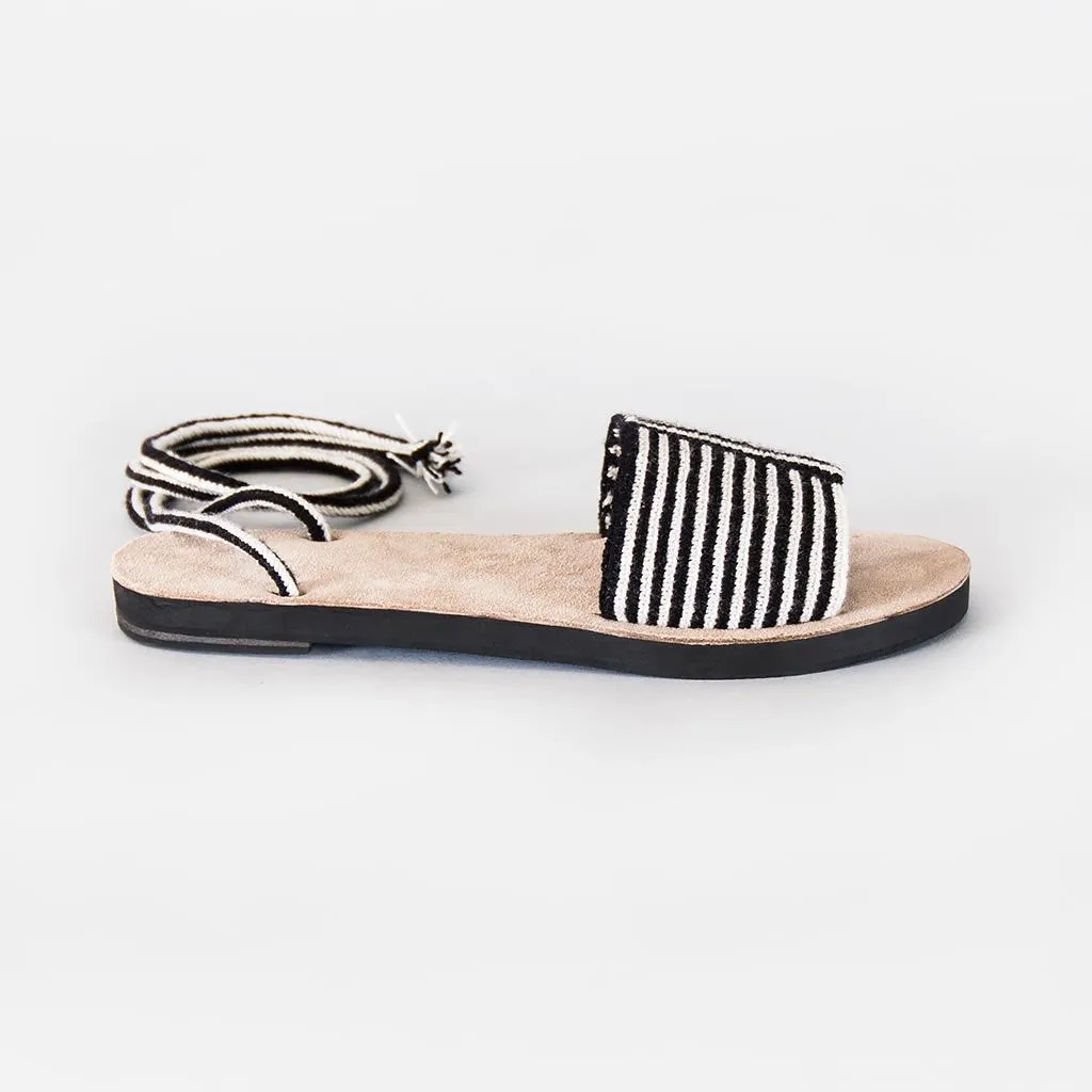Lace-Up Sandals - Louhu Black