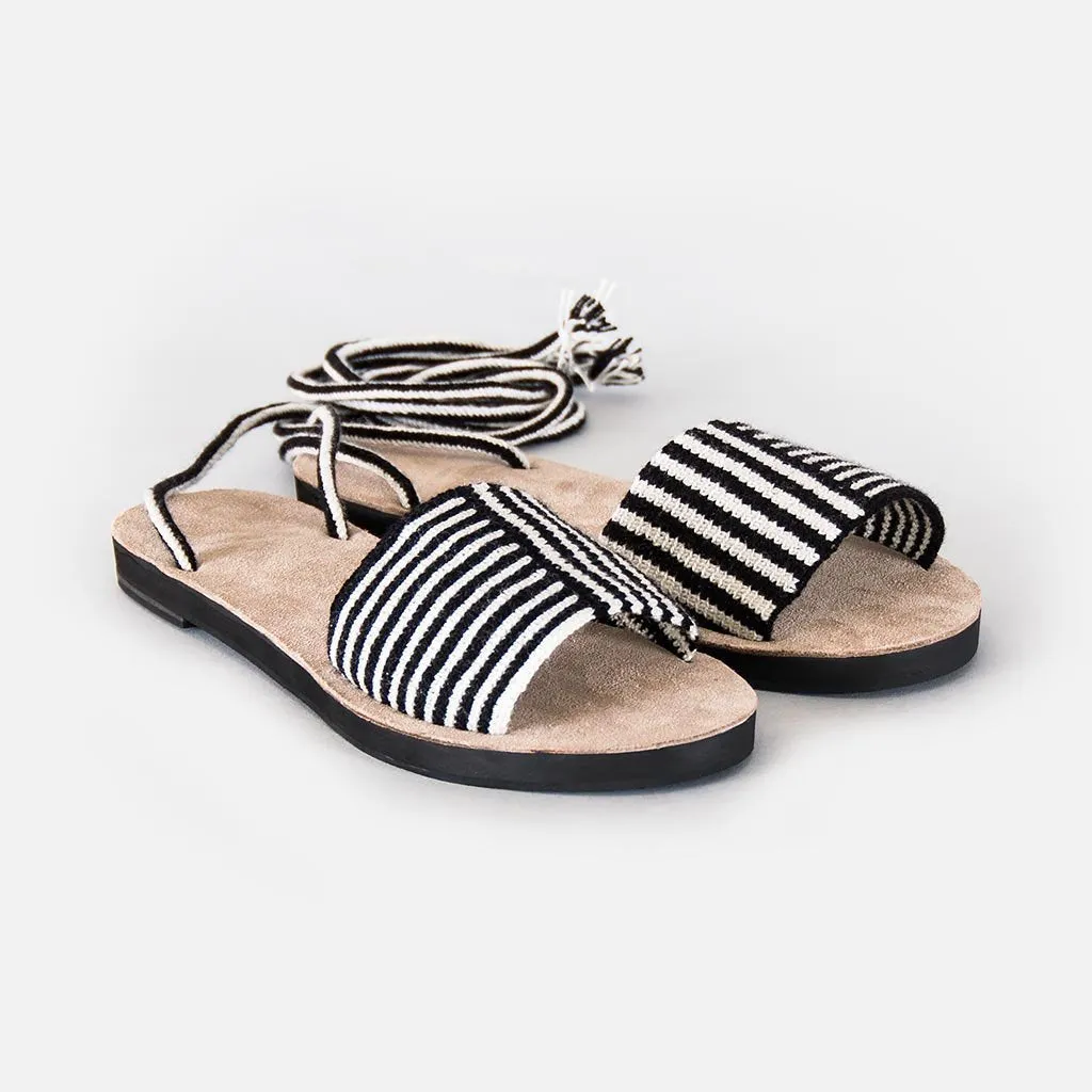 Lace-Up Sandals - Louhu Black