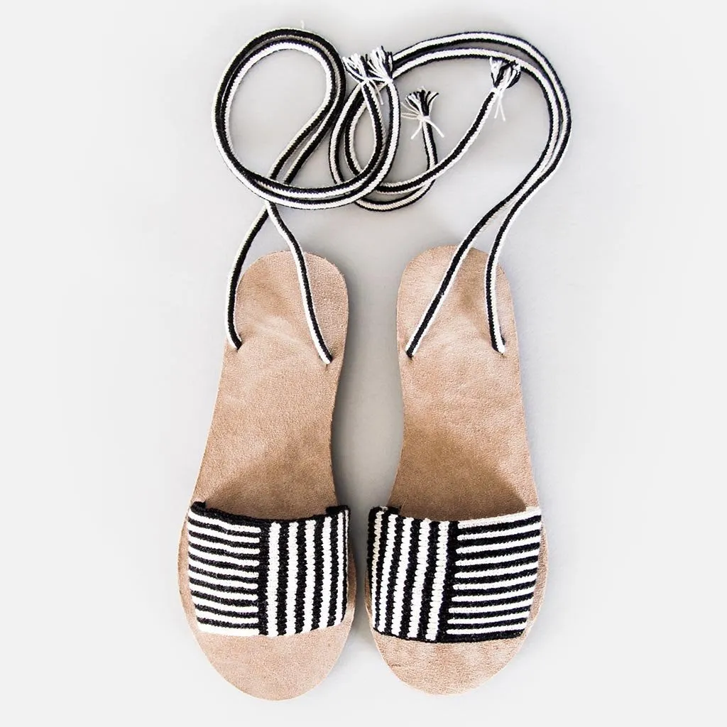 Lace-Up Sandals - Louhu Black