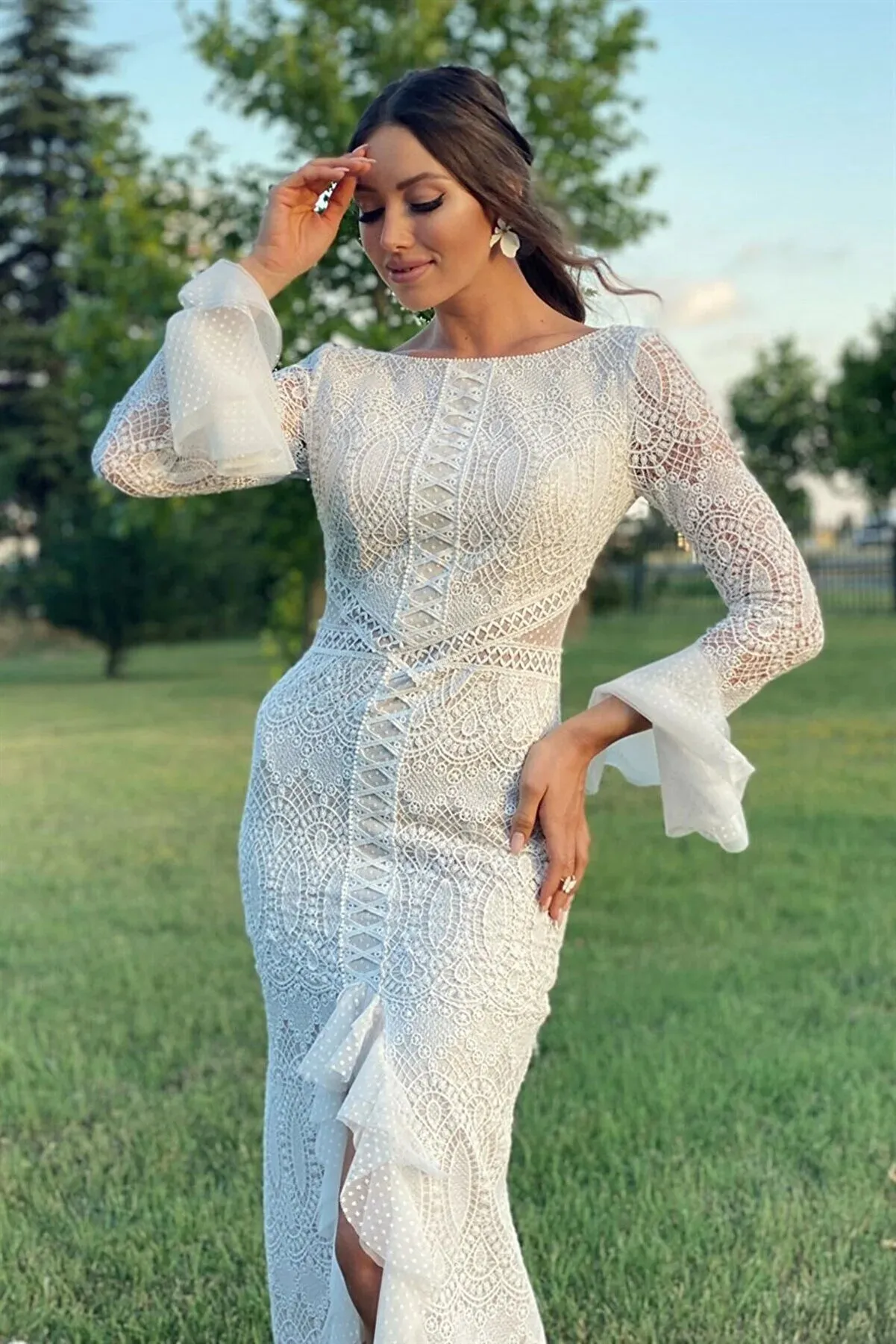 Lace  Wedding Dress，Long Sleeve wedding dress