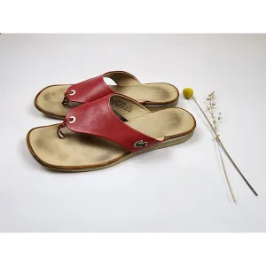 Lacoste red leather thongs "Opal" style size 39.5