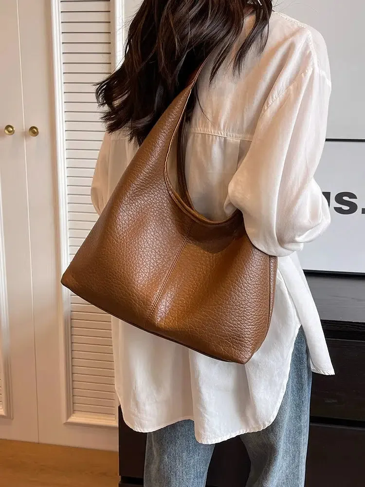 Leather Bucket Shaped Bag