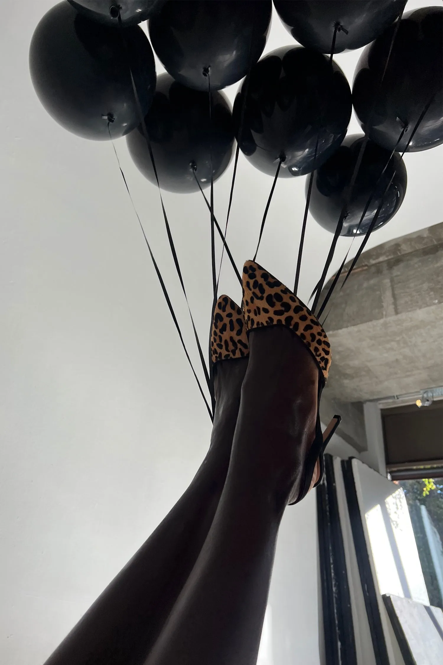 Leather Leopard Heel Shoes