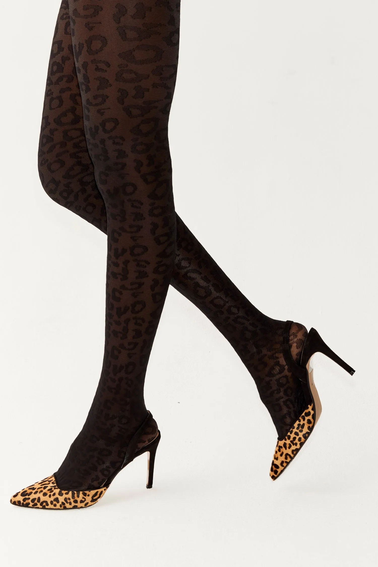 Leather Leopard Heel Shoes