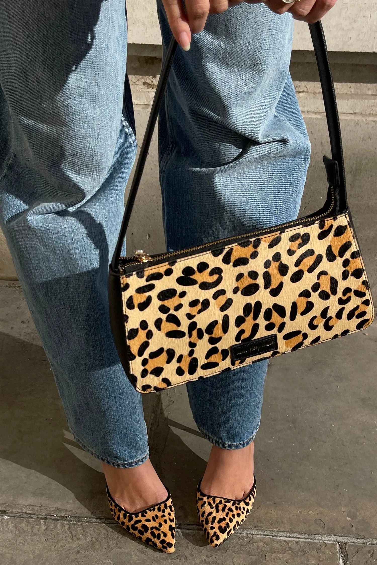 Leather Leopard Heel Shoes