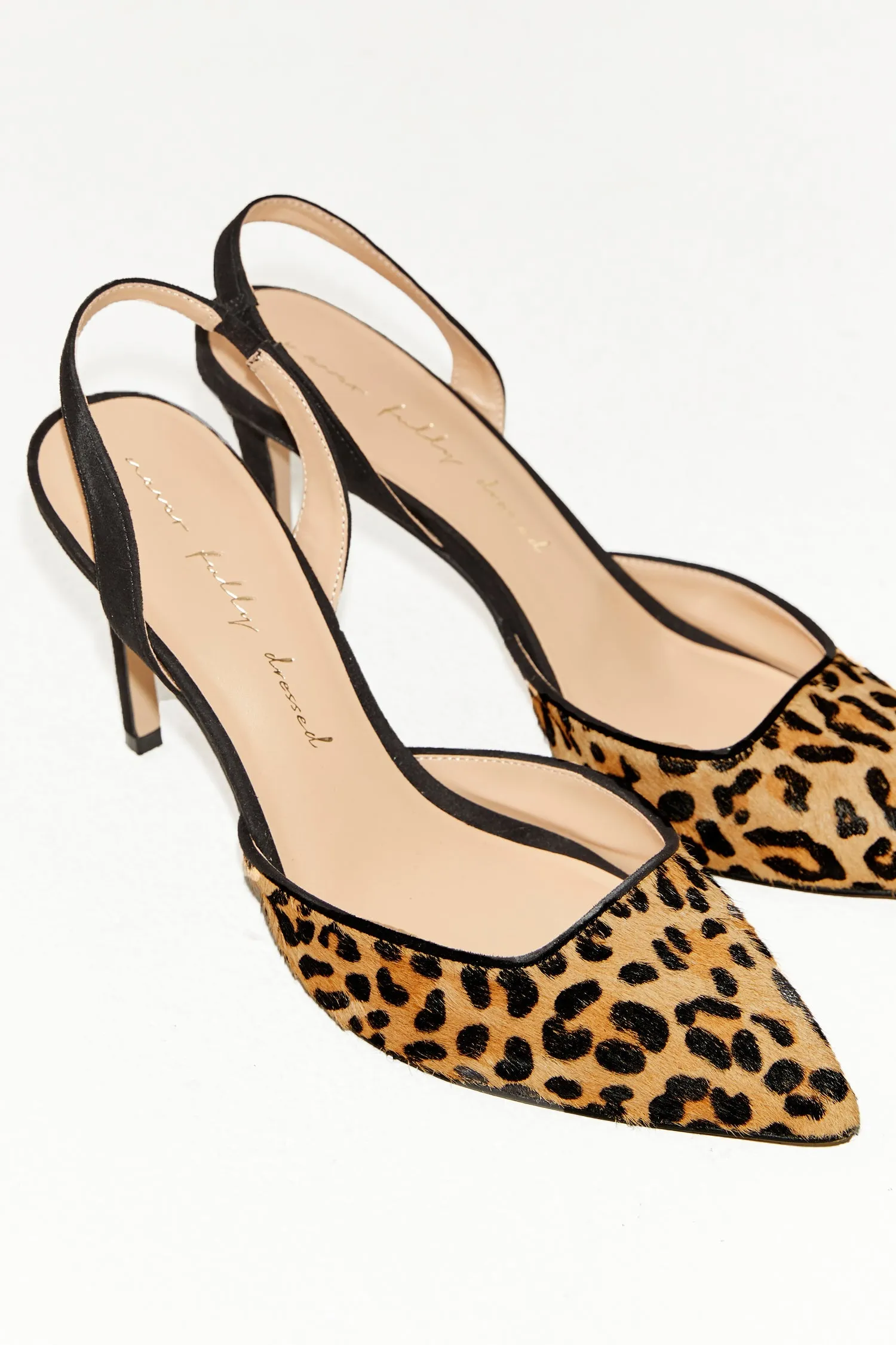 Leather Leopard Heel Shoes