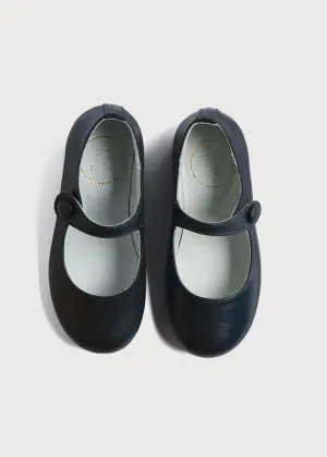 Leather Mary Jane Shoes in Navy (24-35EU)