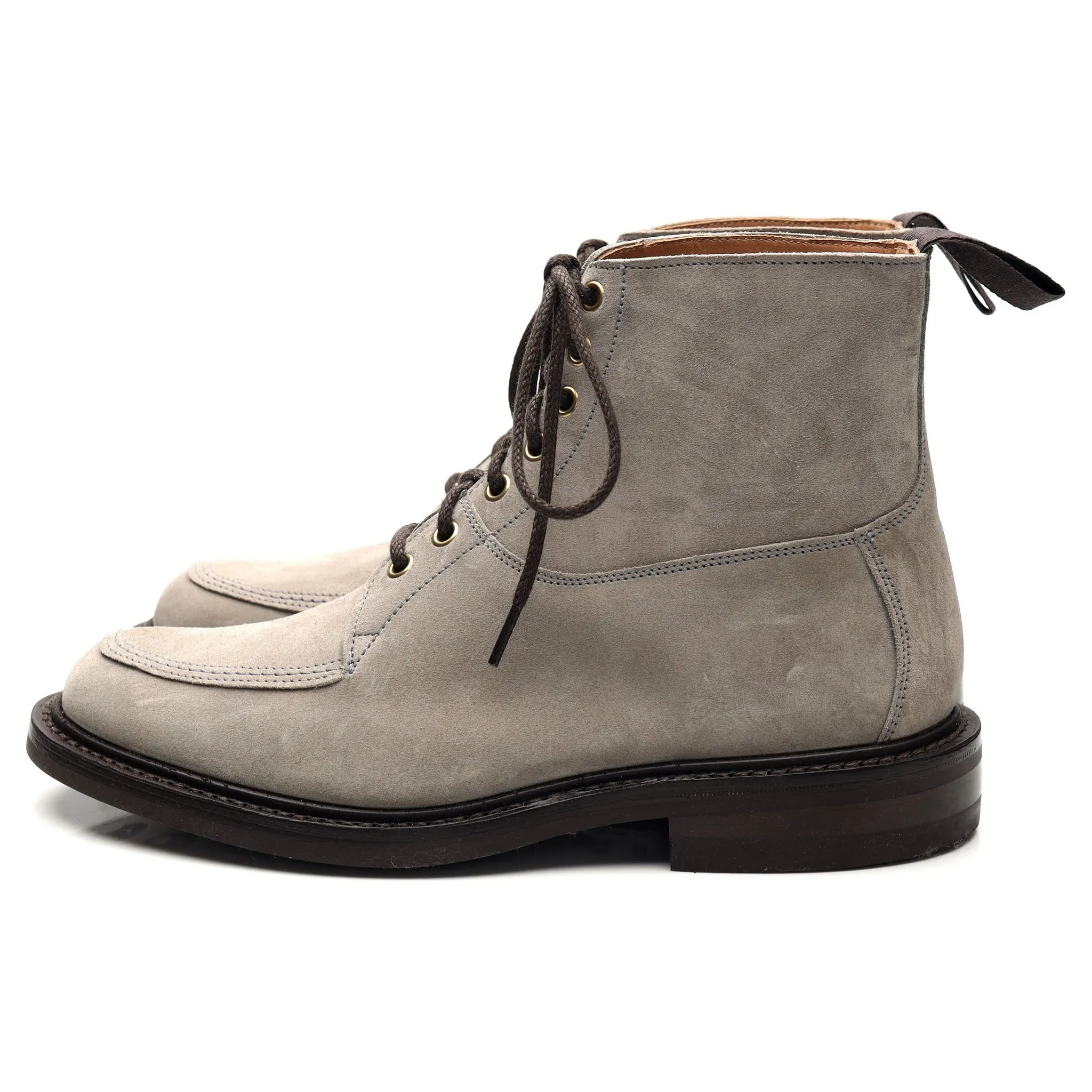 'Leo' Grey Suede Derby Boots UK 6.5