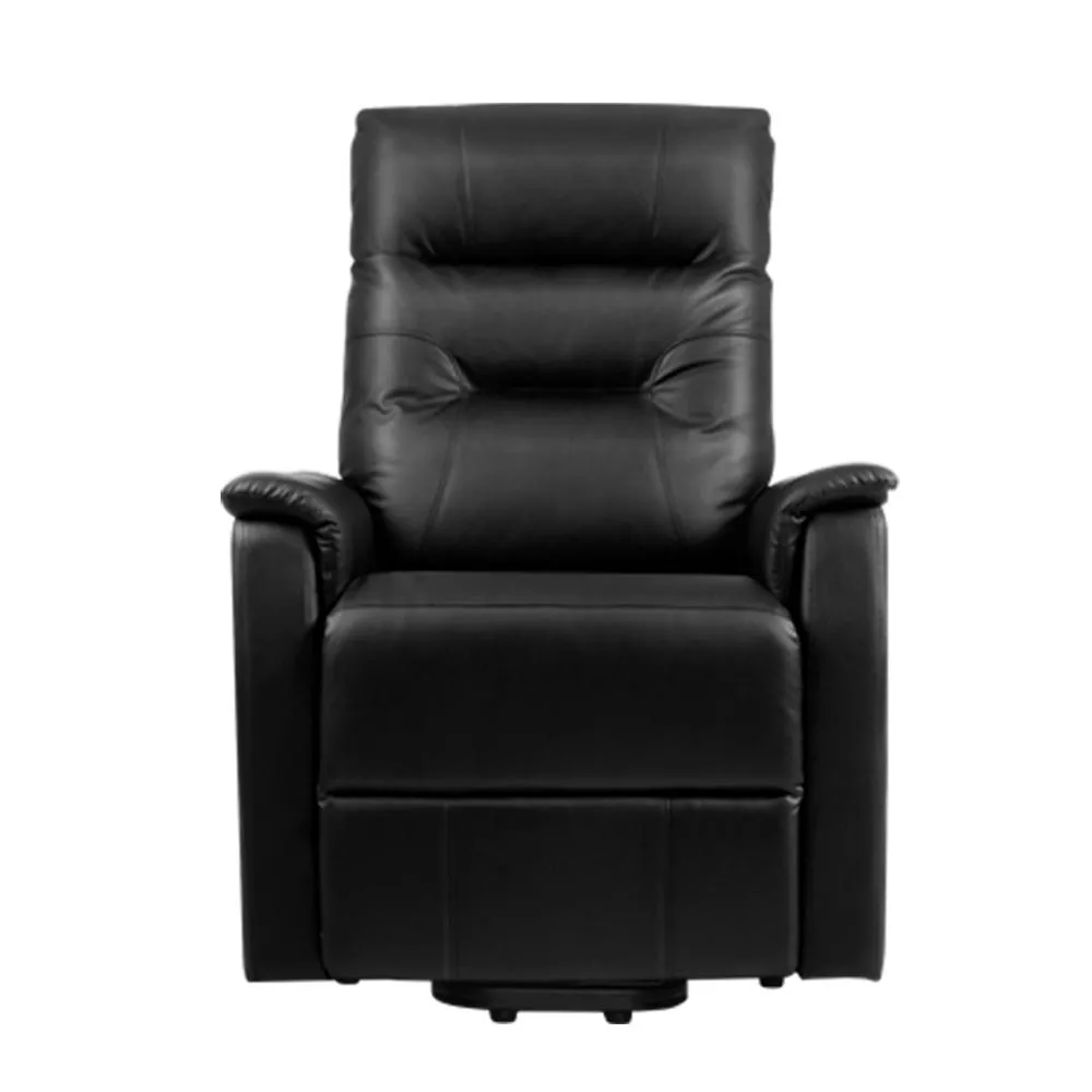 Lift Recliner Chair Sofa Single Comfortable Black Leather Armchair