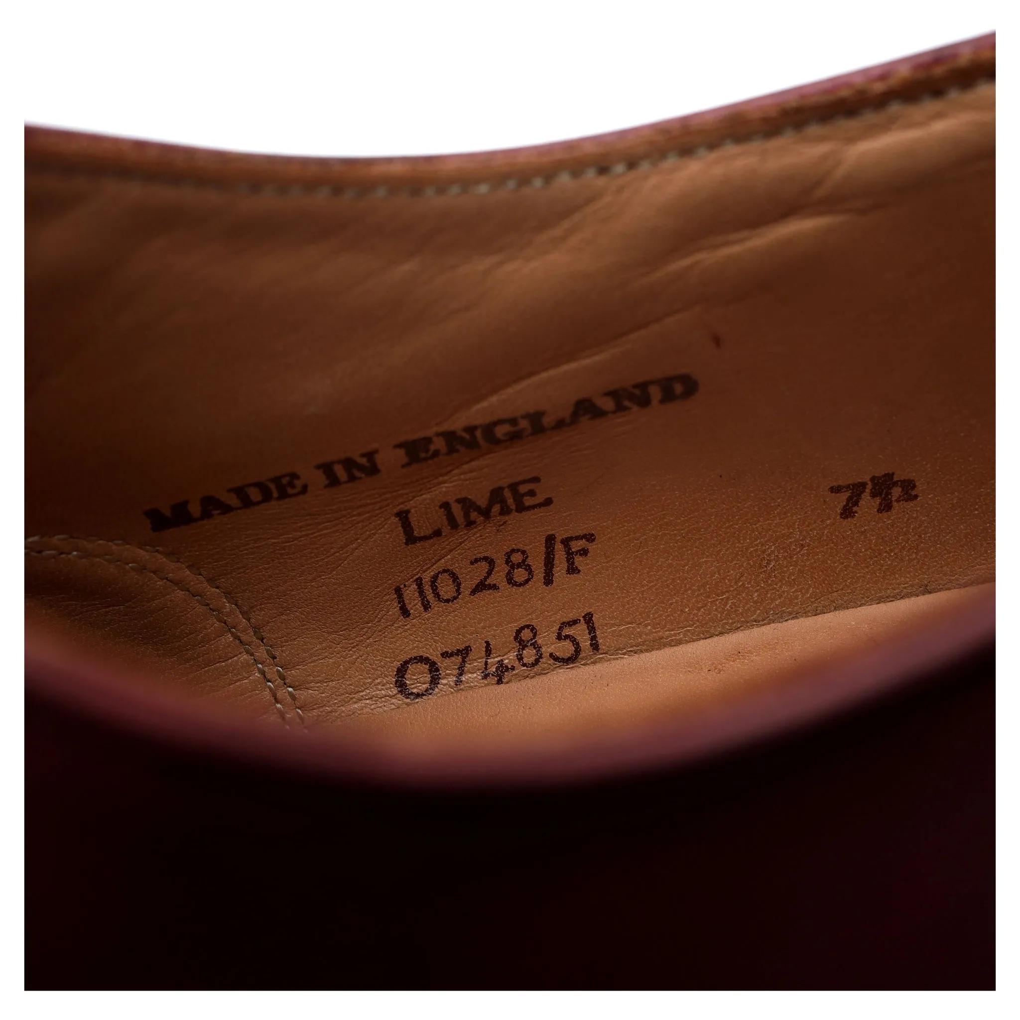 'Lime' Burgundy Leather Oxford UK 7.5 F