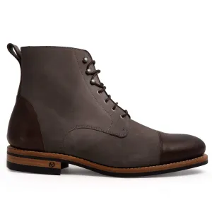 Logan Boot Grey Suede and Dark Brown