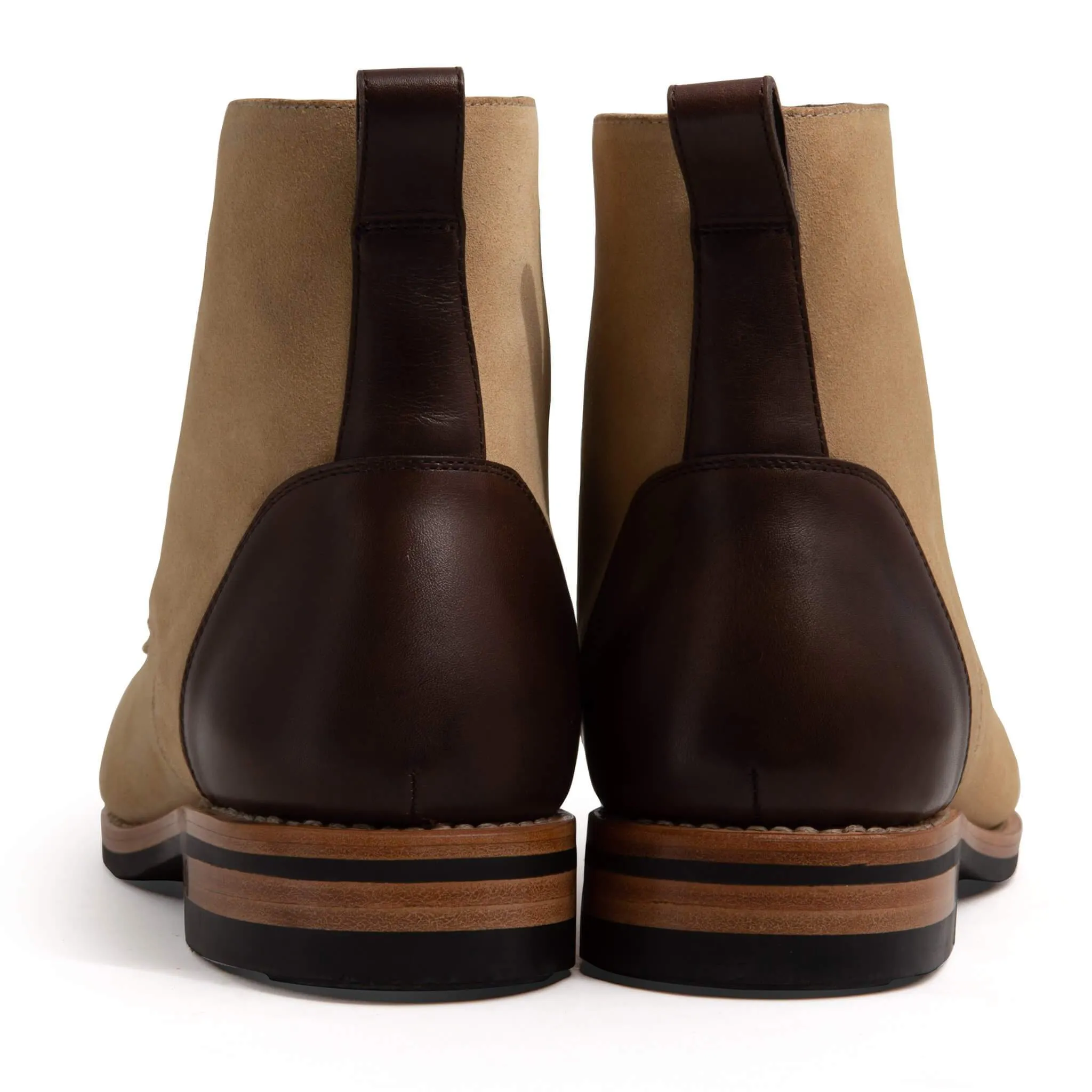 Logan Boot Sand Suede and Dark Brown