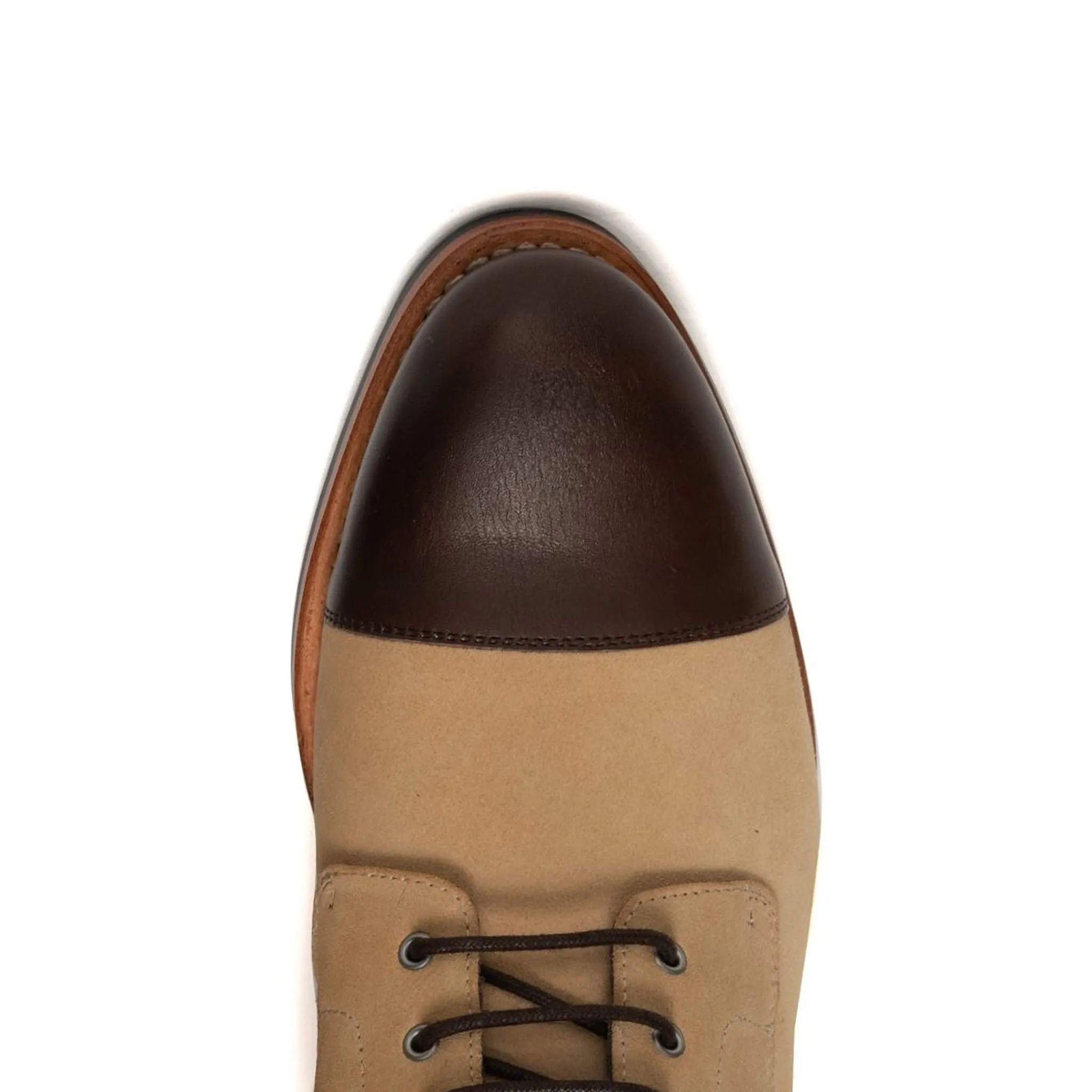 Logan Boot Sand Suede and Dark Brown