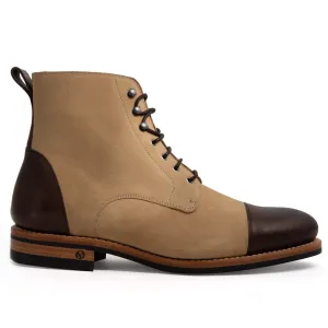 Logan Boot Sand Suede and Dark Brown