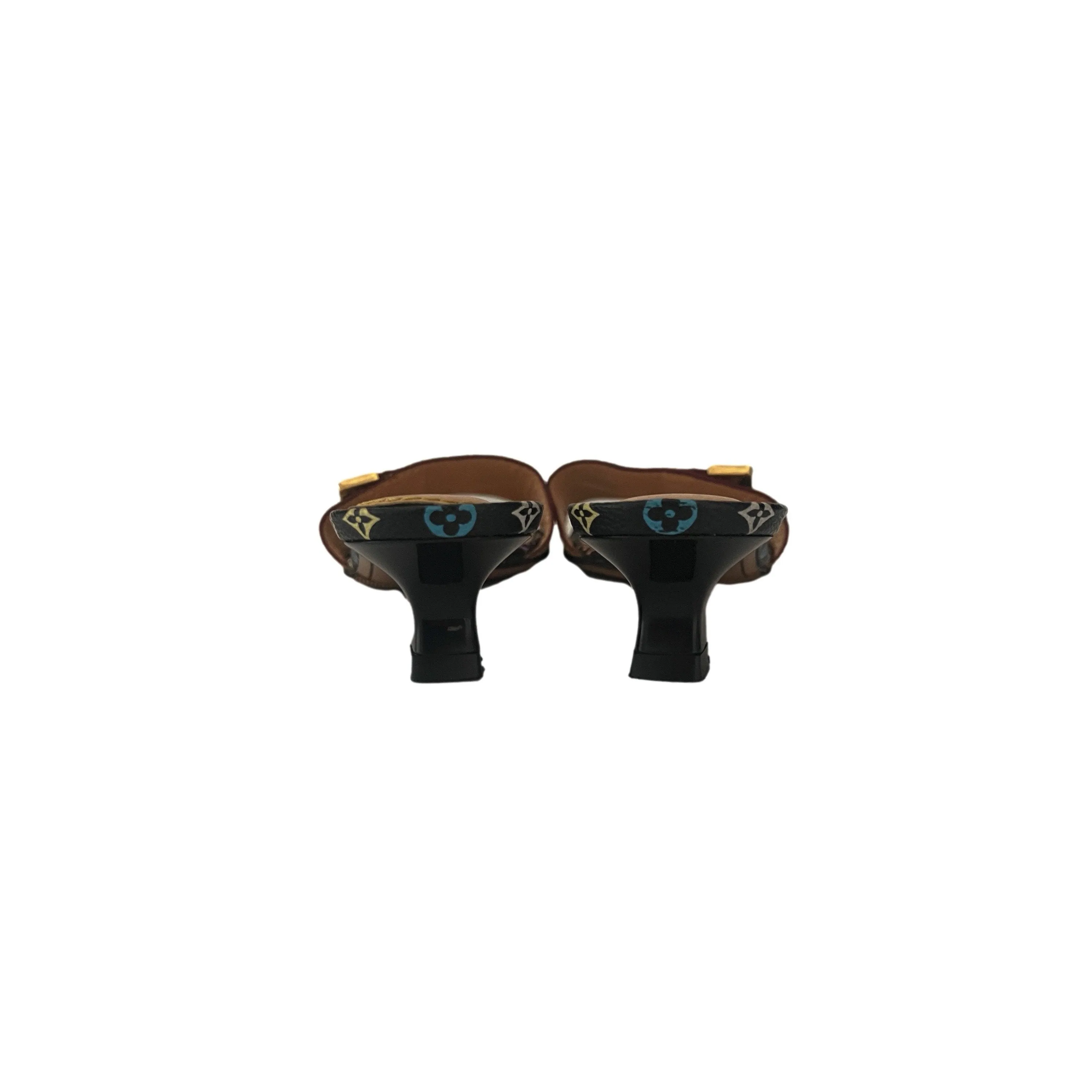 Louis Vuitton Black Monogram Kitten Heels