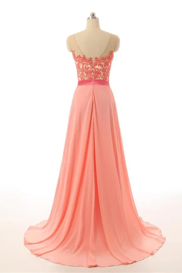 Lovely Handmade Lace Long Open Back Prom Dress For Girls K151