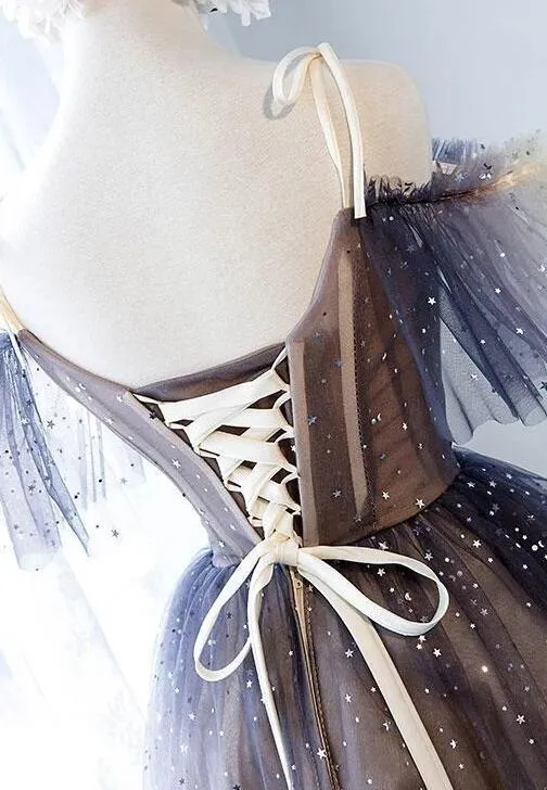 Lovely Tulle OffShoulder Short Prom Dresses, Lace up Homecoming Dress
