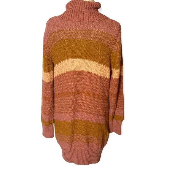 L*Space Jetsetter Sweater Dress Serape Stripe Chunky knit long sleeve turtleneck