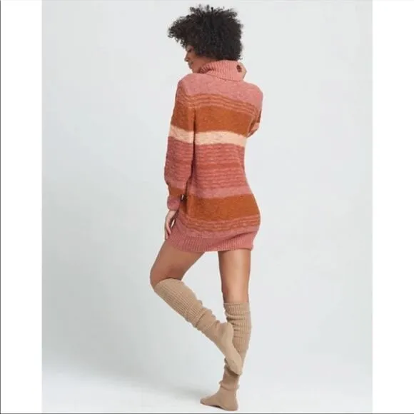 L*Space Jetsetter Sweater Dress Serape Stripe Chunky knit long sleeve turtleneck