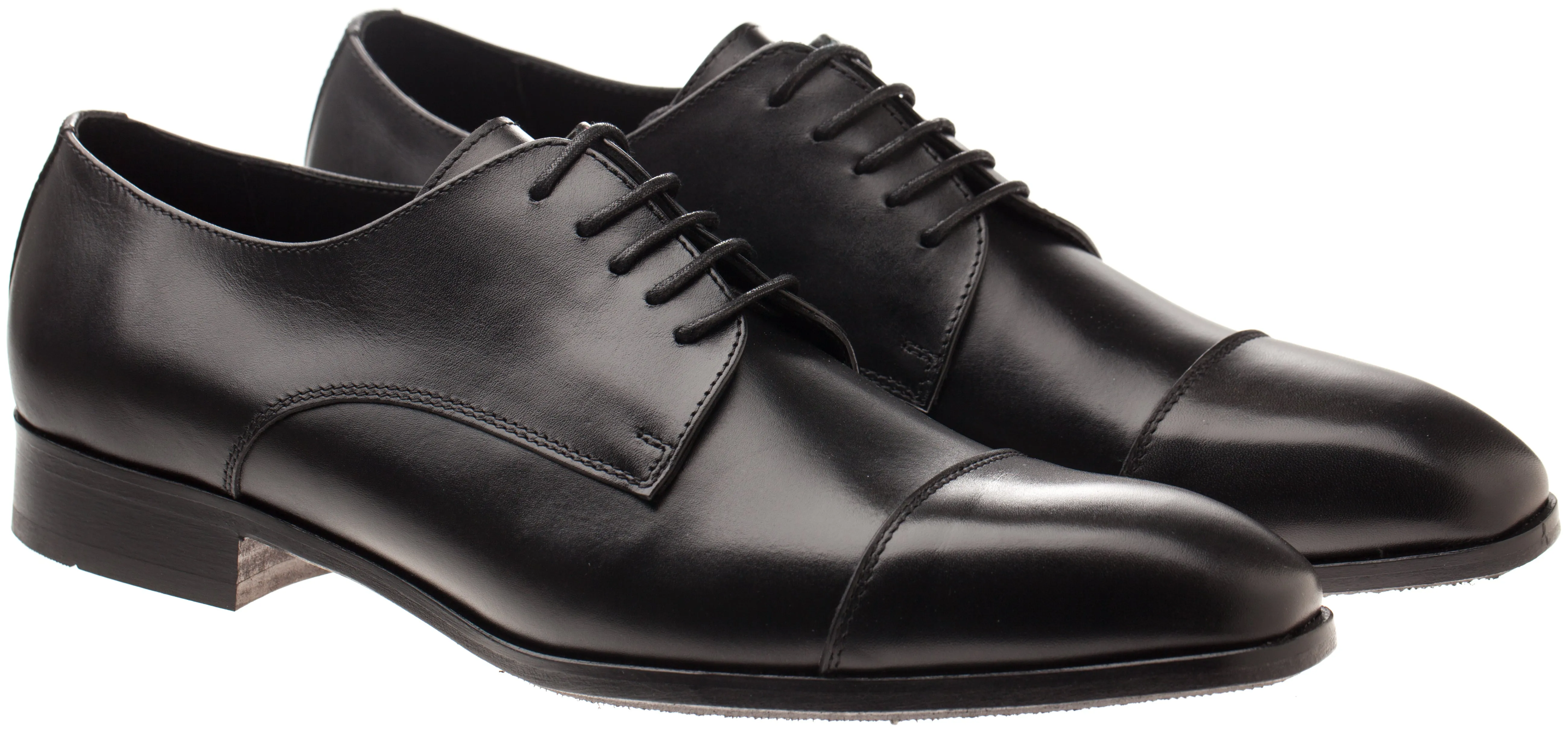 Luciana Men's Black Leather Cap toe Dress Shoe 6305