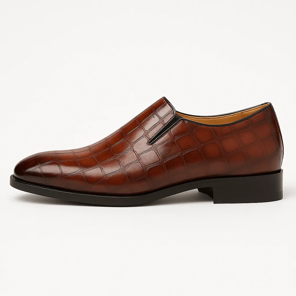 LumiNovi | The Crocodile Strap Loafers