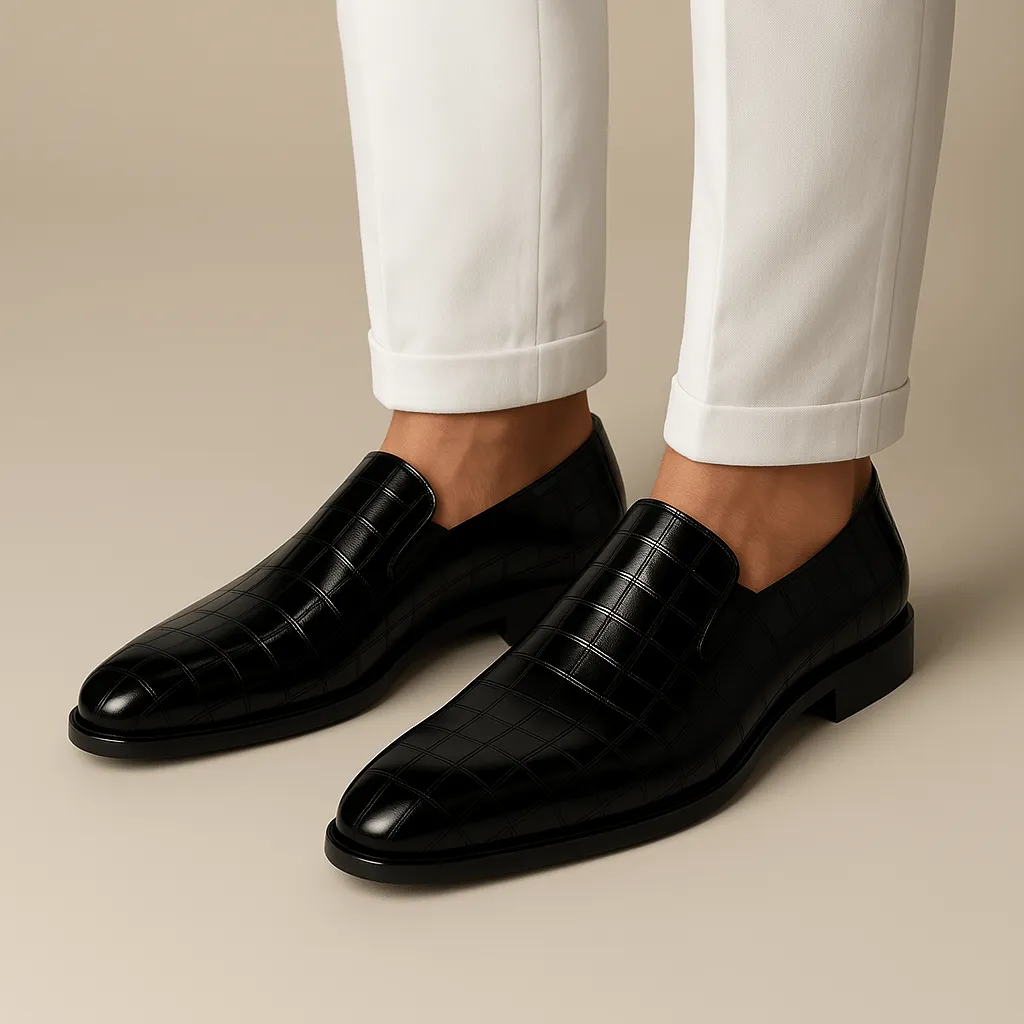 LumiNovi | The Crocodile Strap Loafers
