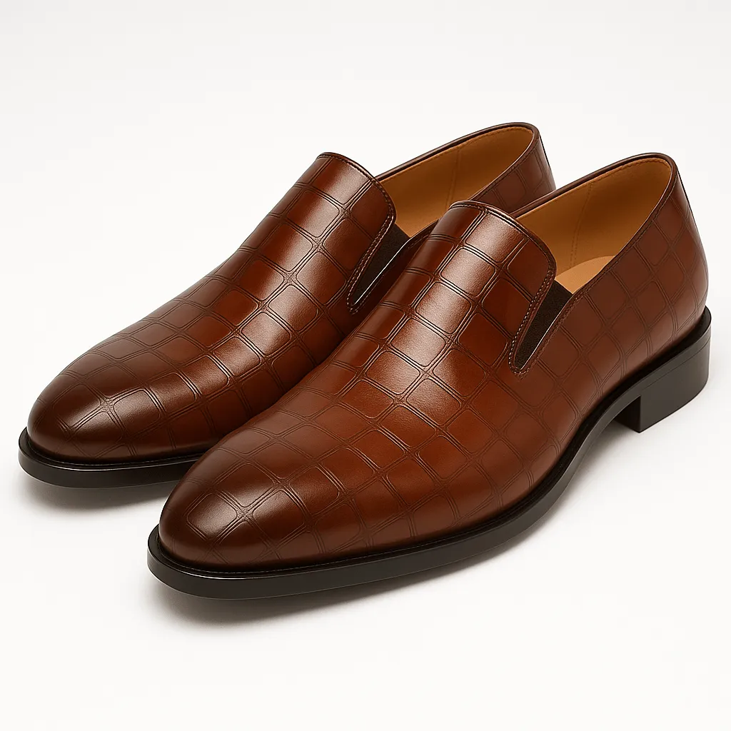 LumiNovi | The Crocodile Strap Loafers