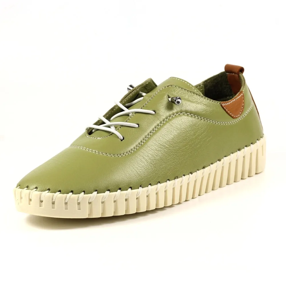 Lunar Flamborough Khaki Leather Shoe