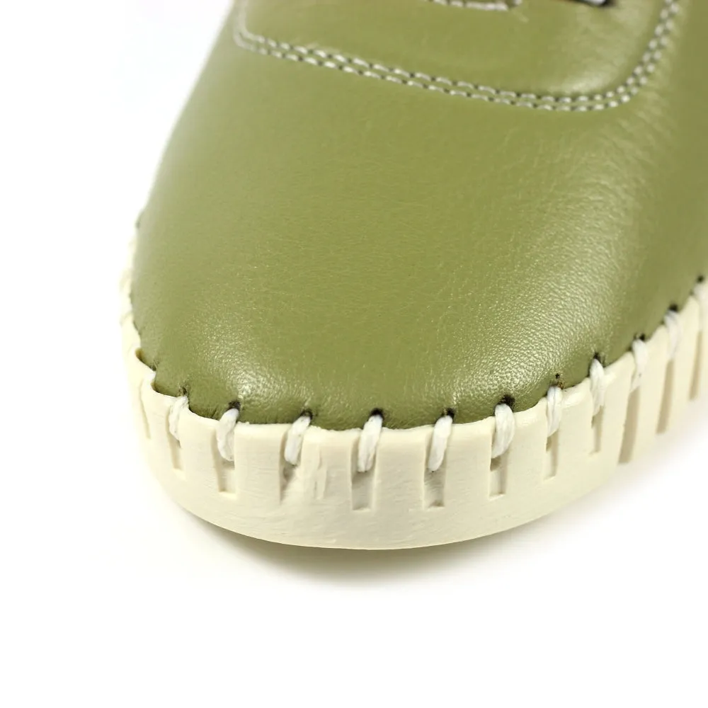 Lunar Flamborough Khaki Leather Shoe