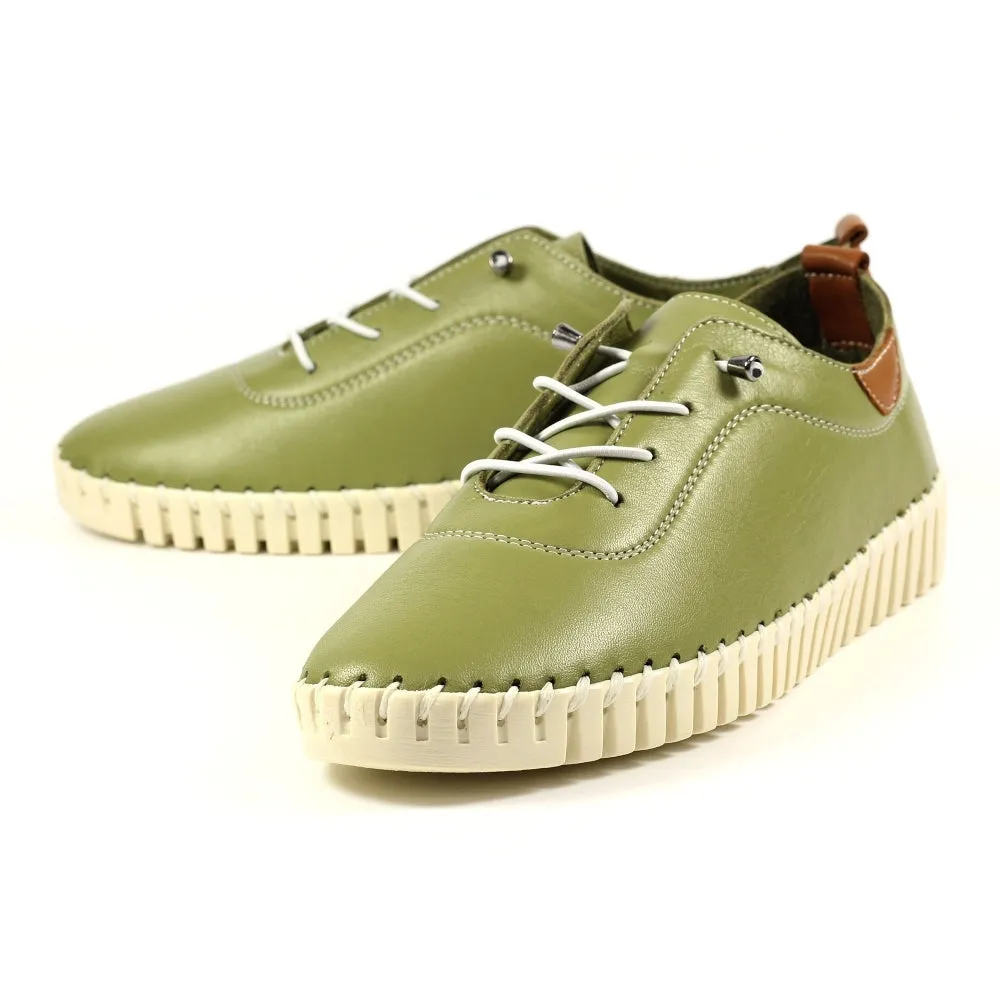 Lunar Flamborough Khaki Leather Shoe