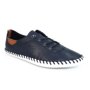 Lunar St Ives Navy Blue Plimsoll