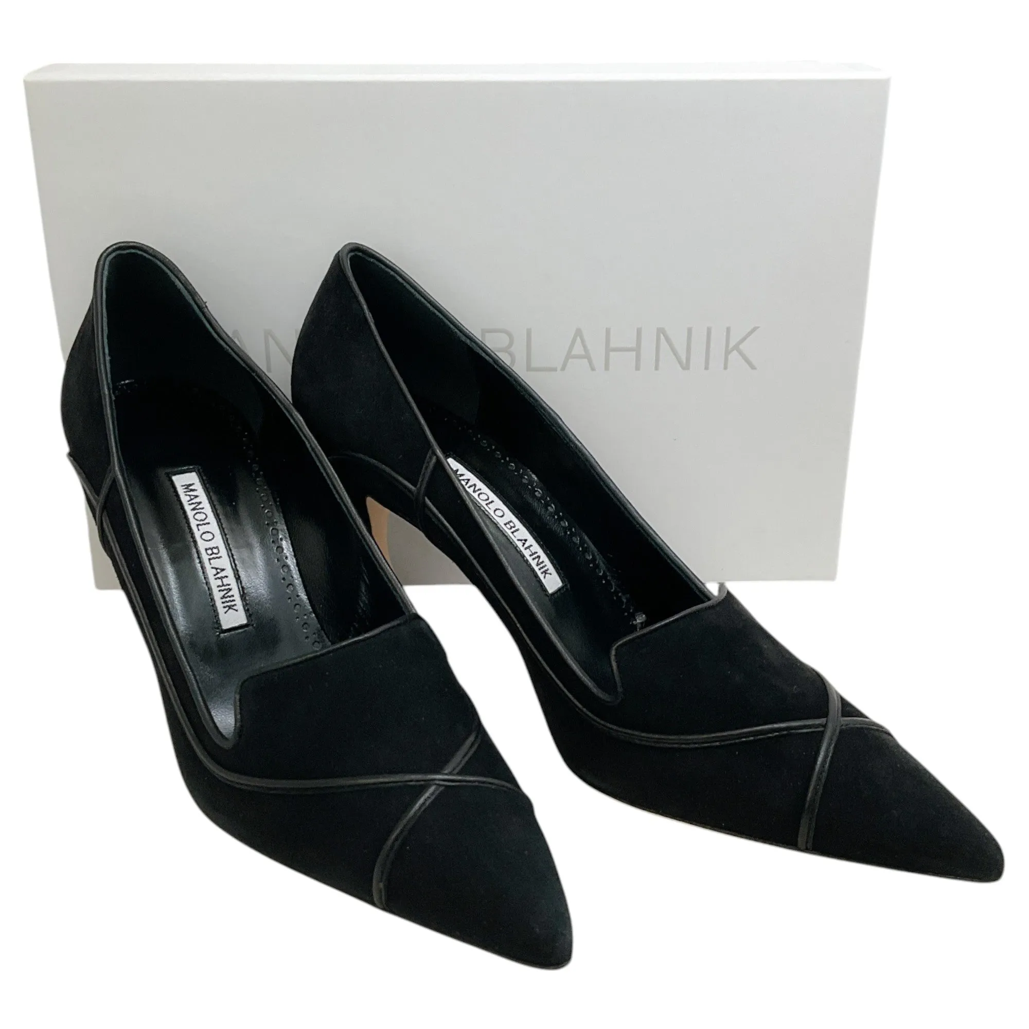 Manolo Blahnik Black Suede Dorehi Pumps