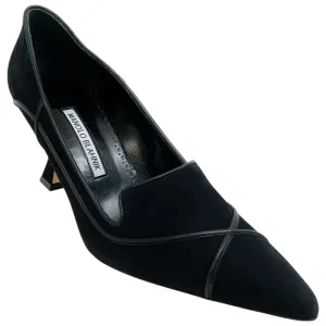 Manolo Blahnik Black Suede Dorehi Pumps