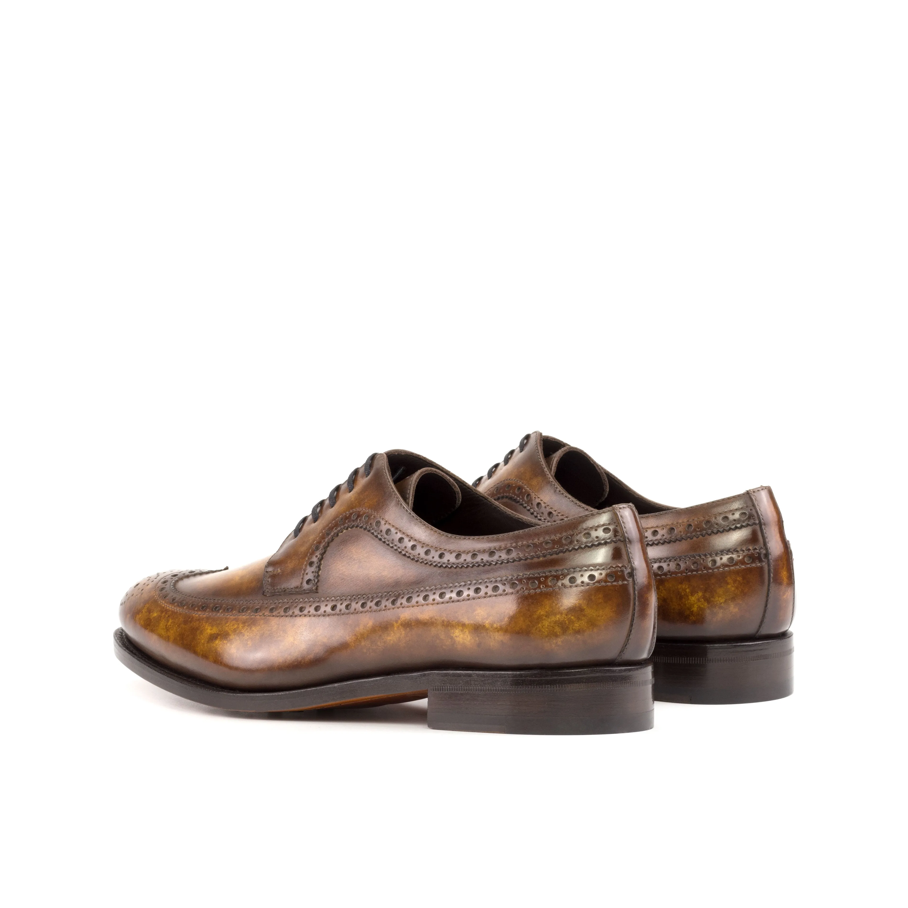Marble Cognac Patina Leather Longwing Blucher