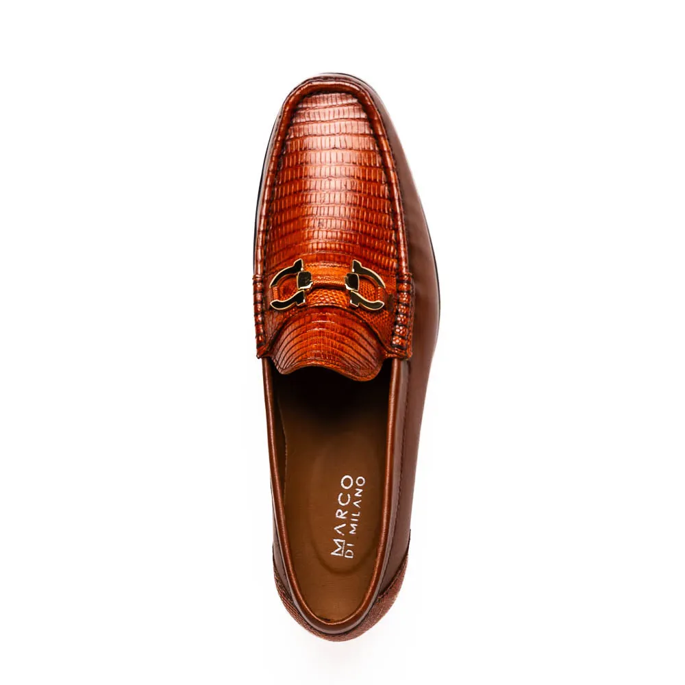 Marco Di Milano Enzo Cognac Lizard Bit Loafers
