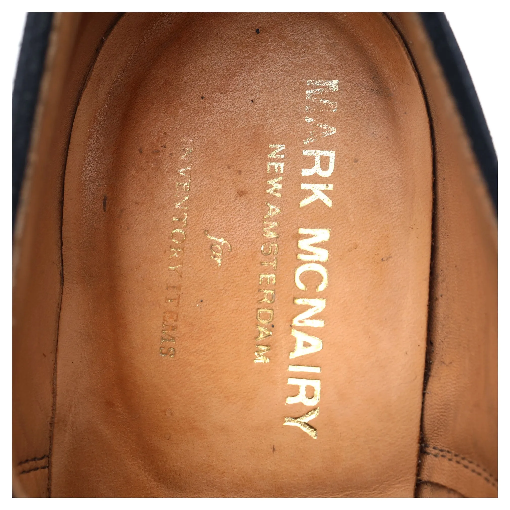 Mark McNairy Navy Blue Suede Derby UK 11