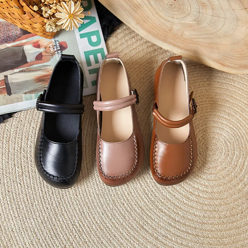 Mary Janes Women's Soft Leather Flat Comfortable Shoes