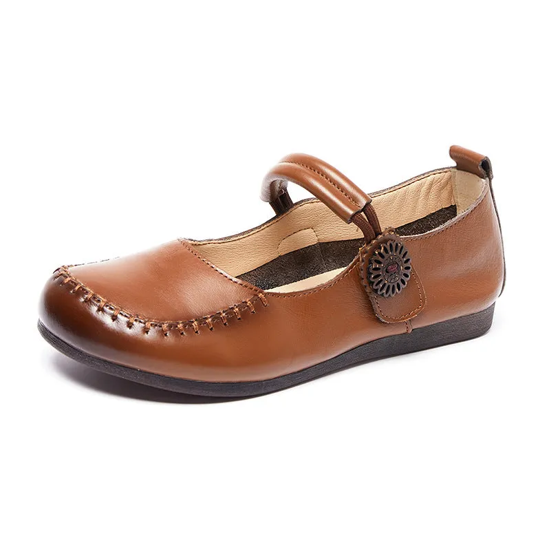 Mary Janes Women's Soft Leather Flat Comfortable Shoes