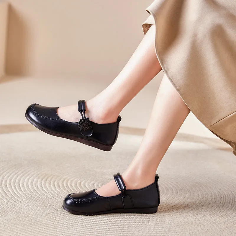 Mary Janes Women's Soft Leather Flat Comfortable Shoes