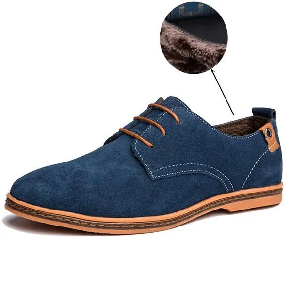 Men Casual Flat Lace-up Leather Sneakers Shoes
